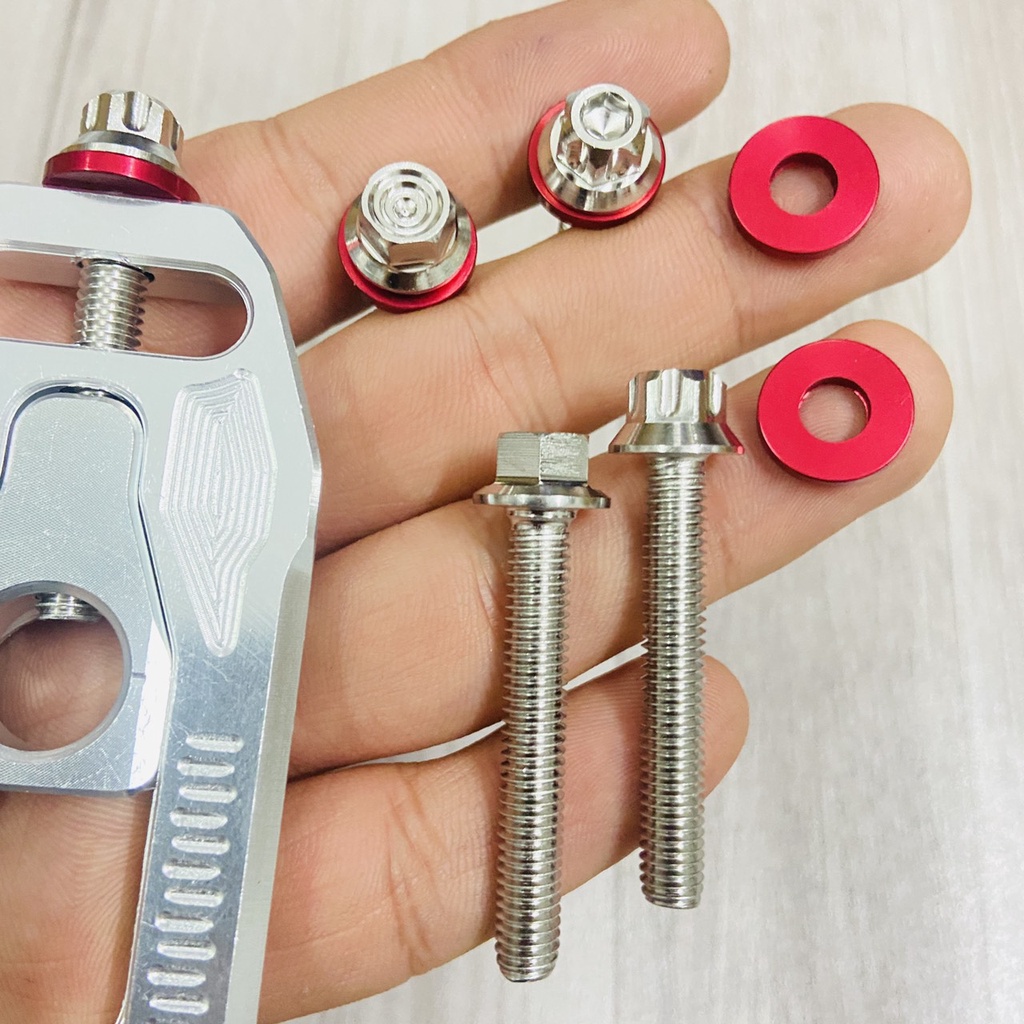 Pas tăng sên full nhôm Cnc đi kèm ốc và lông đền cho wave, dream, future 110