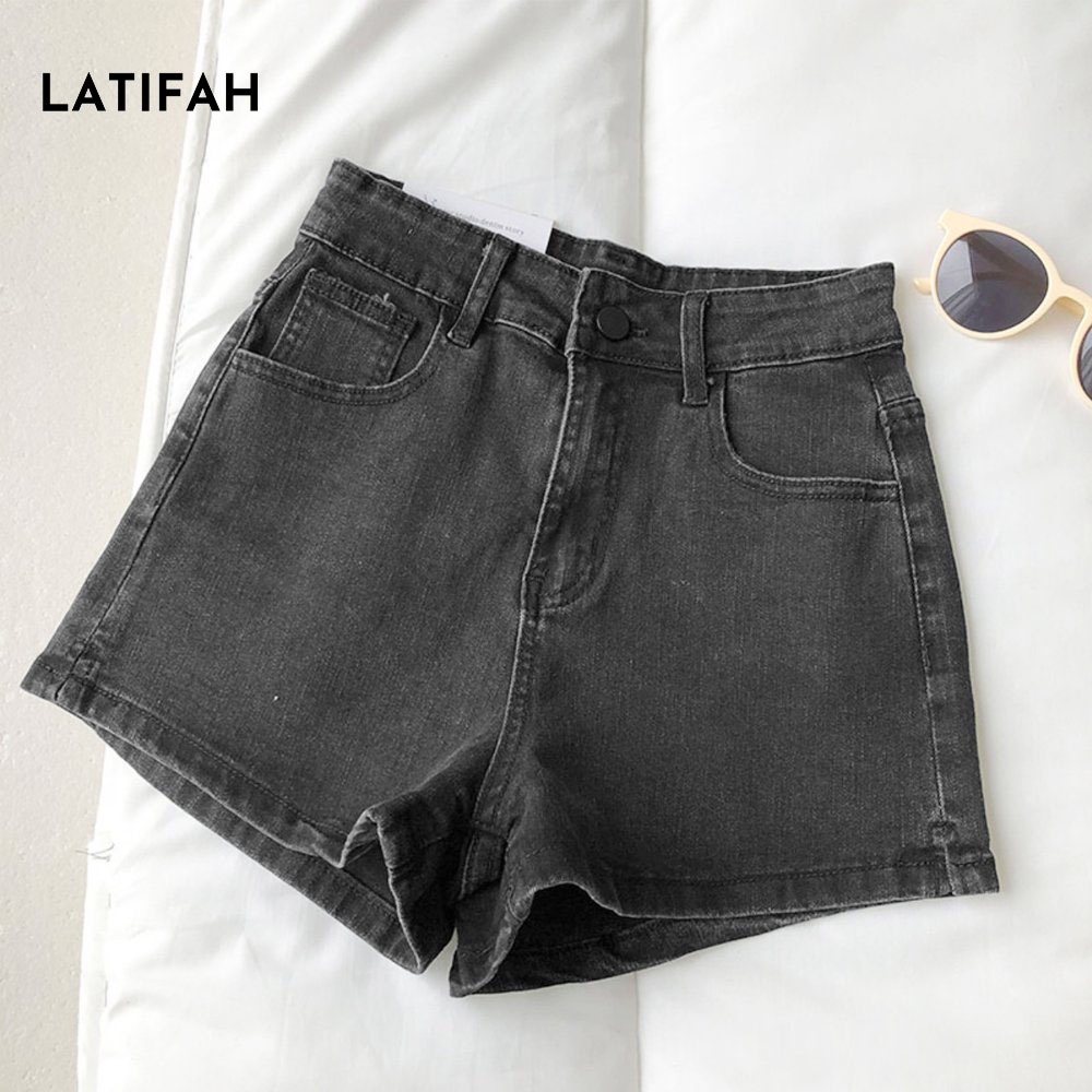 Quần short jean nữ co giãn LATIFAH xẻ lai QS003 phong cách hàn quốc