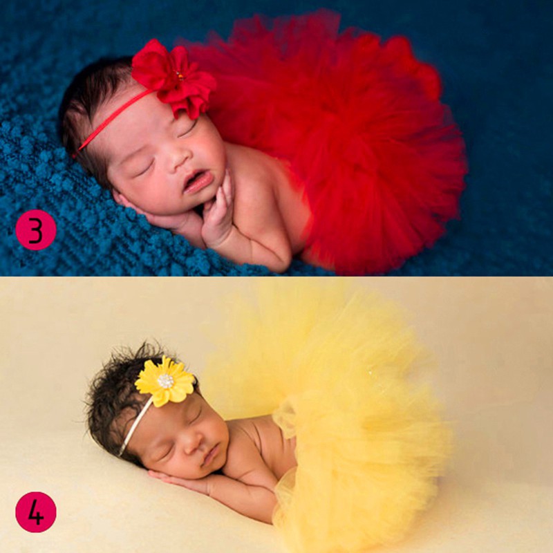 Chân váy xòe tutu cho bé sơ sinh chụp hình