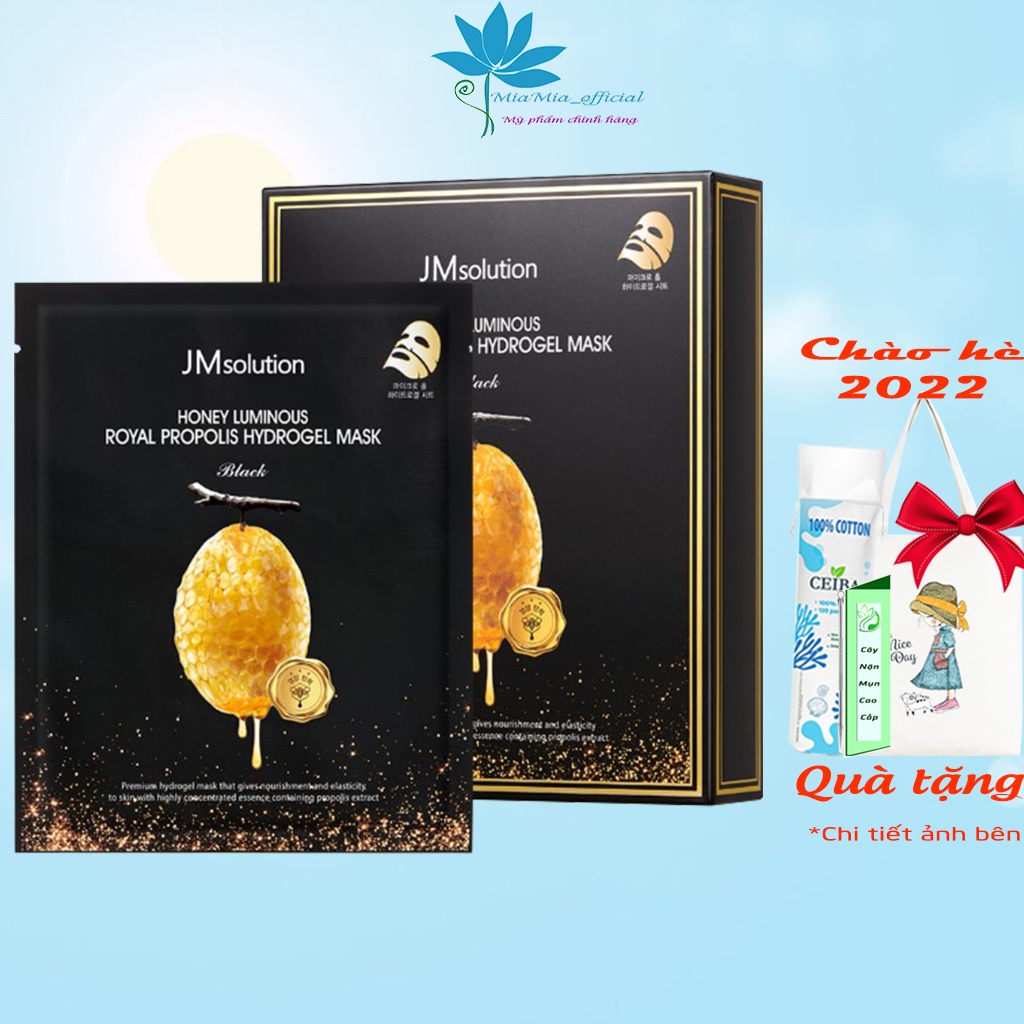 Mặt Nạ JMSOLUTION Jelly Thạch Mật Ong [MIẾNG LẺ] Chống Lão Hóa Da Honey Luminous Royal Propolis Hydrogel Mask Back 30g