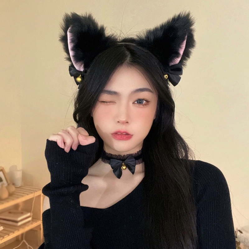 Băng Đô Len Đính Nơ Ren Gợi Cảm Thời Trang Nhật Hàn