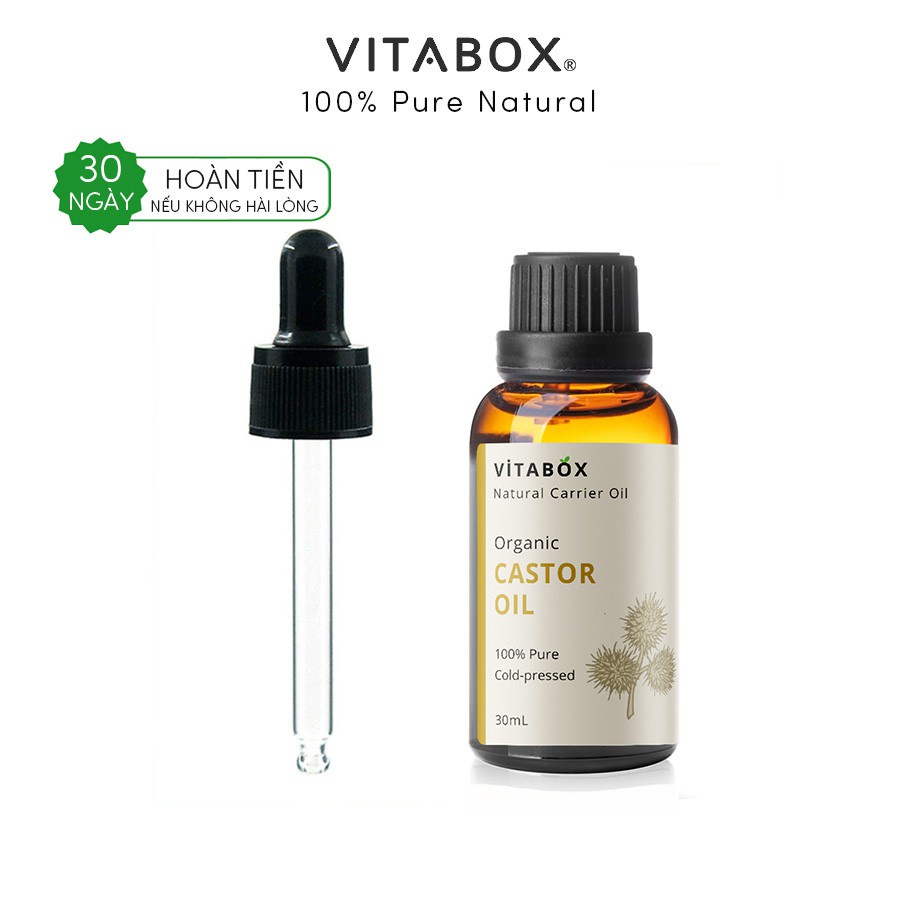 Dầu Thầu Dầu hữu cơ VITABOX Organic Castor Oil - 100% thiên nhiên nguyên chất - pure carrier oil