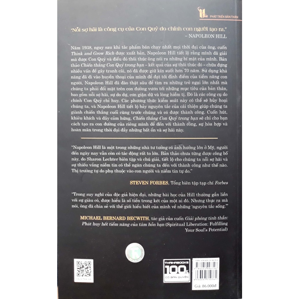 Sách - Chiến Thắng Con Quỷ Trong Bạn - Bí Quyết Tự do Và Thành Công - Napoleon Hill - Thái hà Sach24h