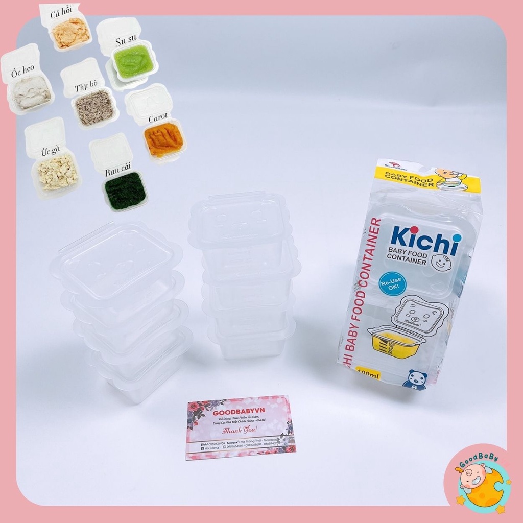 Khay trữ đông đồ ăn dặm,bảo quản thức ăn cho bé Kichilachi 50-150ml Goodbabyvn