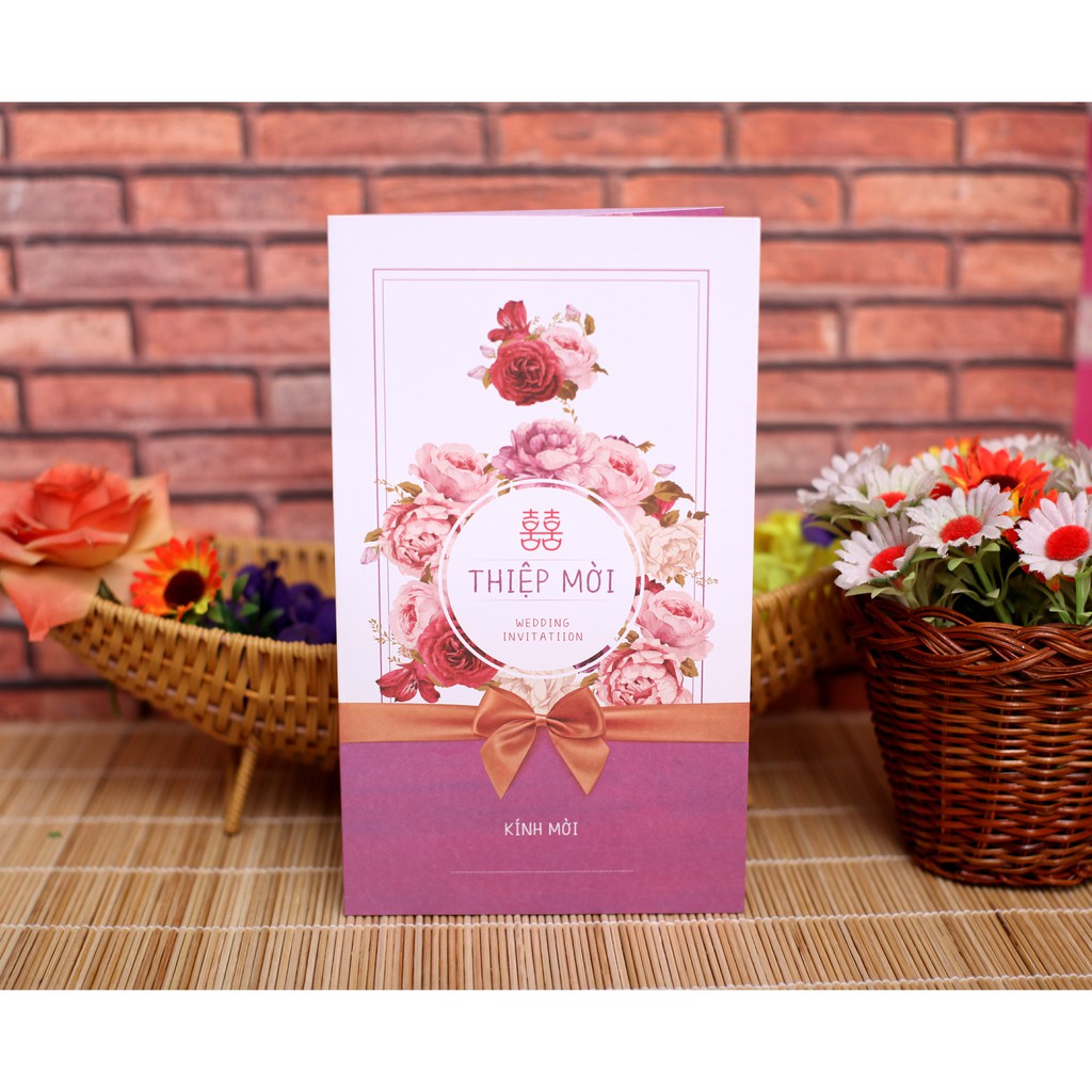 Thiệp cưới hiện đại - thiệp đứng - gập ba