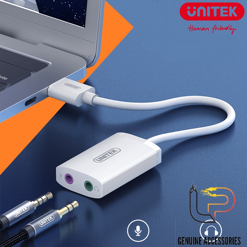USB Sound Unitek U207AWH - Bộ chuyển đổi cổng usb sang 2 jack Audio và mic Unitek U207AWH