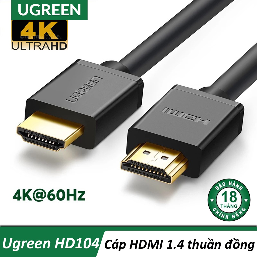 Dây HDMI 2.0 UGREEN HD104 cao cấp hỗ trợ Ethernet 4k Dài 1M - 10M - Hàng Chính Hãng