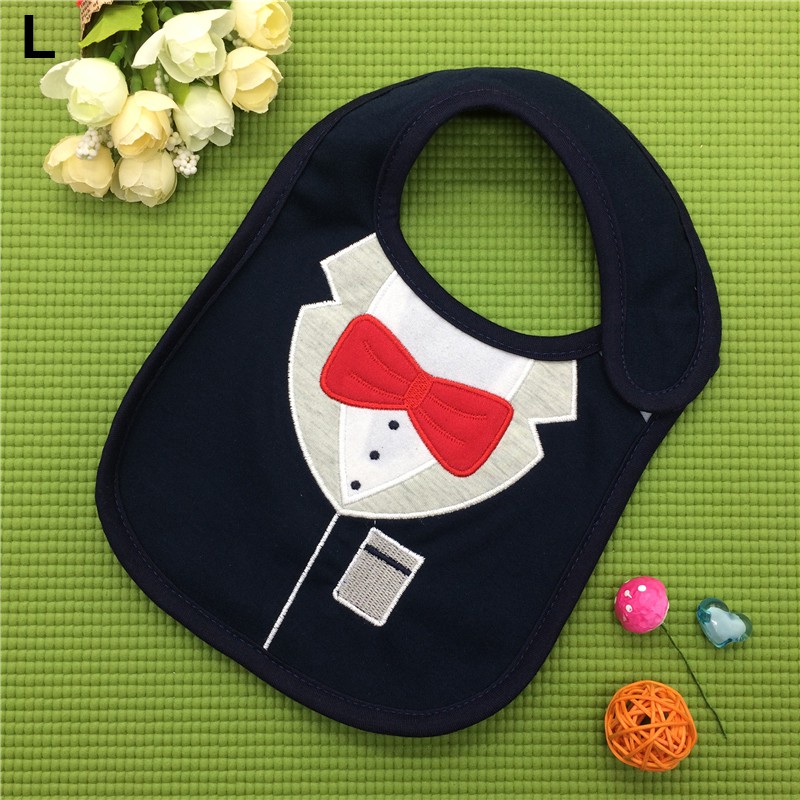 Yếm Ăn Cotton 3 Lớp Chống Nước Chất Lượng Cao Thiết Kế Quý Ông Cho Bé Trai
