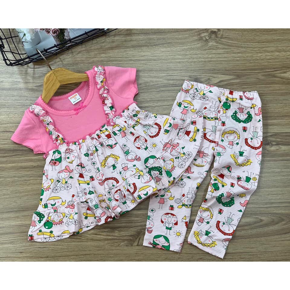 4 bộ cotton bé gái 290k