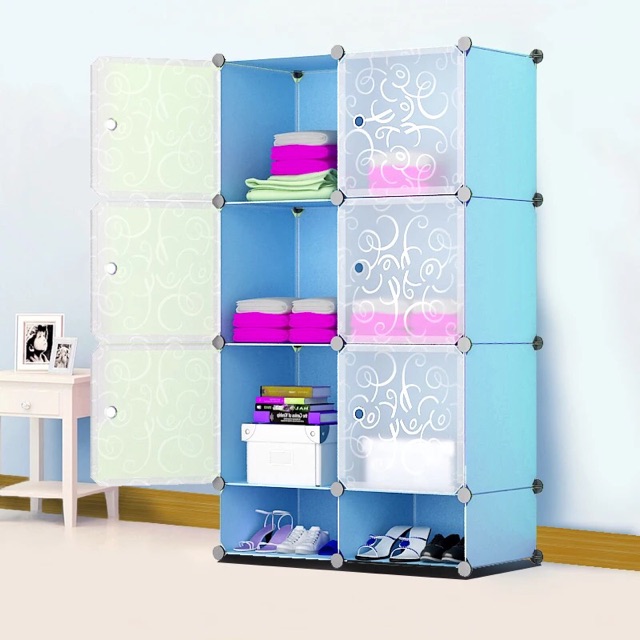 TỦ NHỰA QUẦN ÁO LẮP GHÉP 6+2 Ô GIÀY SIZE SÂU 47cm. Tặng kèm 1 treo đồ.