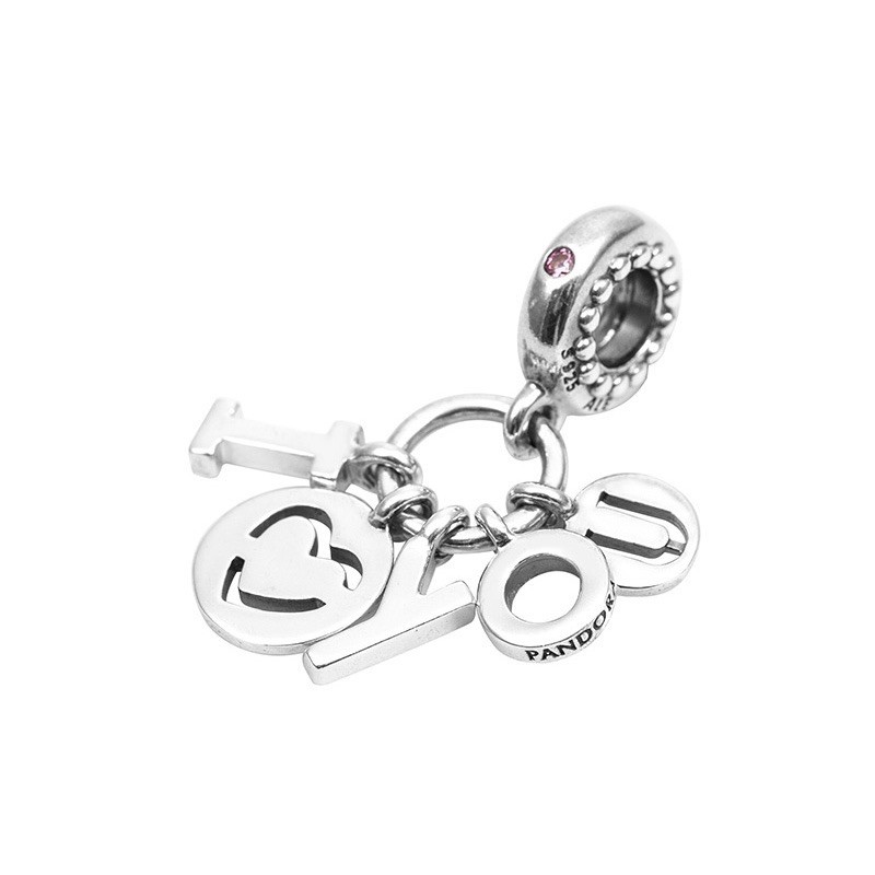 charm pan treo I Love You bạc s925 cao cấp