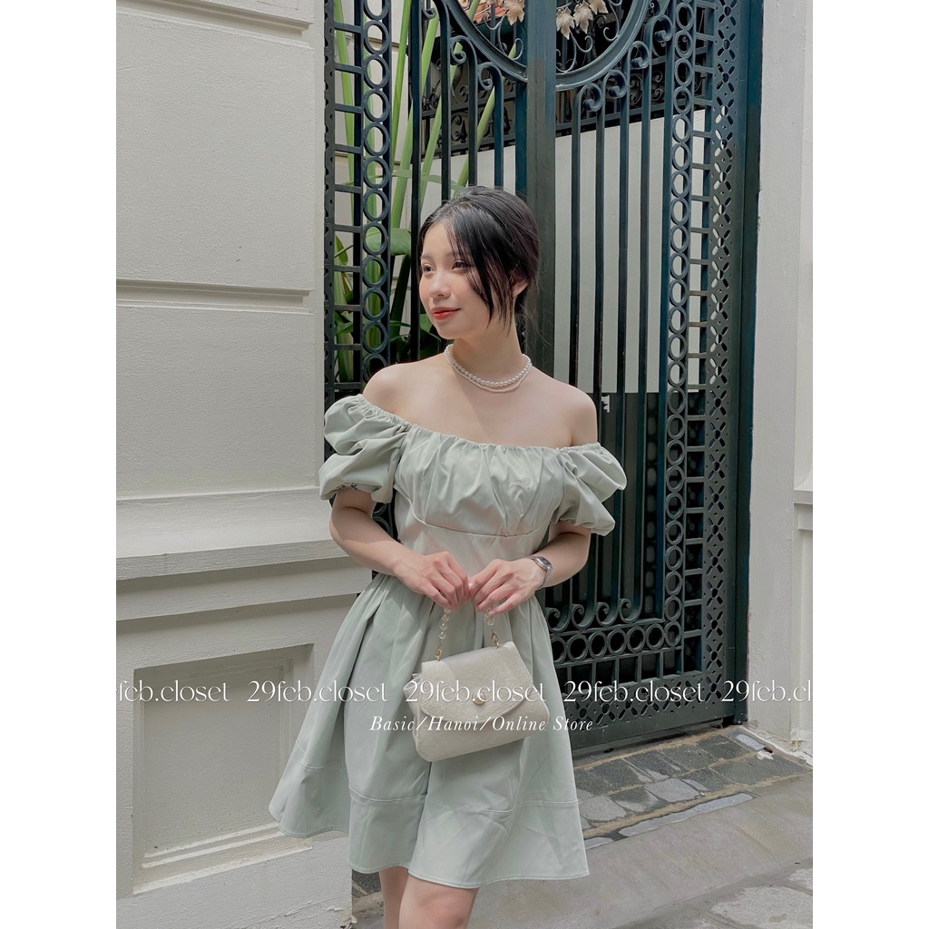 [Ảnh thật/Video] Váy cổ vuông hở eo chất thô mềm - 29feb.closet - V23