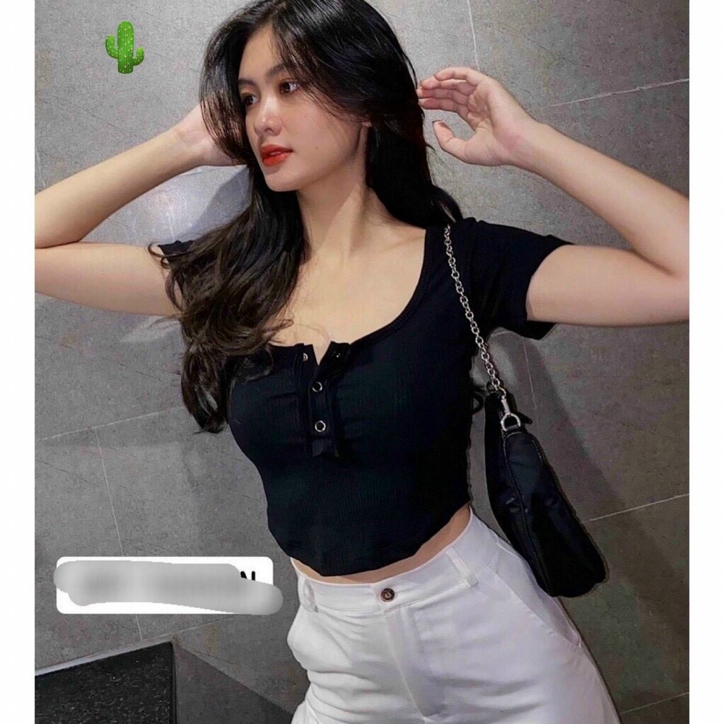 Áo voan croptop tay dài nhúng giữa xinh GB1312 mới nè