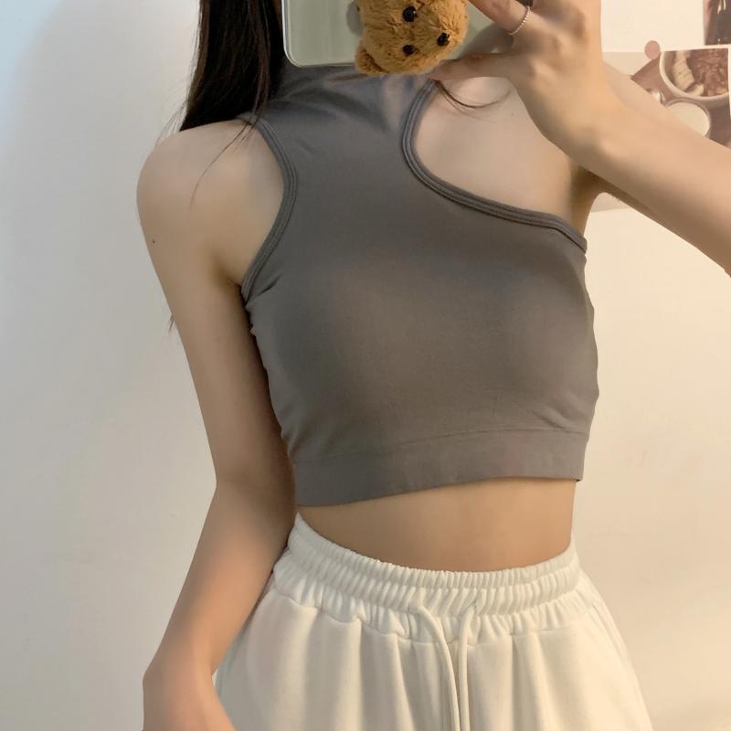 061809 Áo Lửng Hai Dây Cổ Yếm Phong Cách Thời Trang Quyến Rũ Dành Cho Nữ