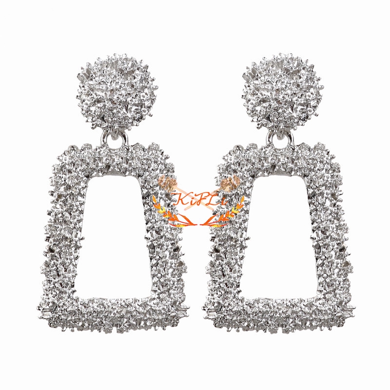 KIFIL 1 Pair of Plain Geometry Skewer Earrings Trendy Style for Women