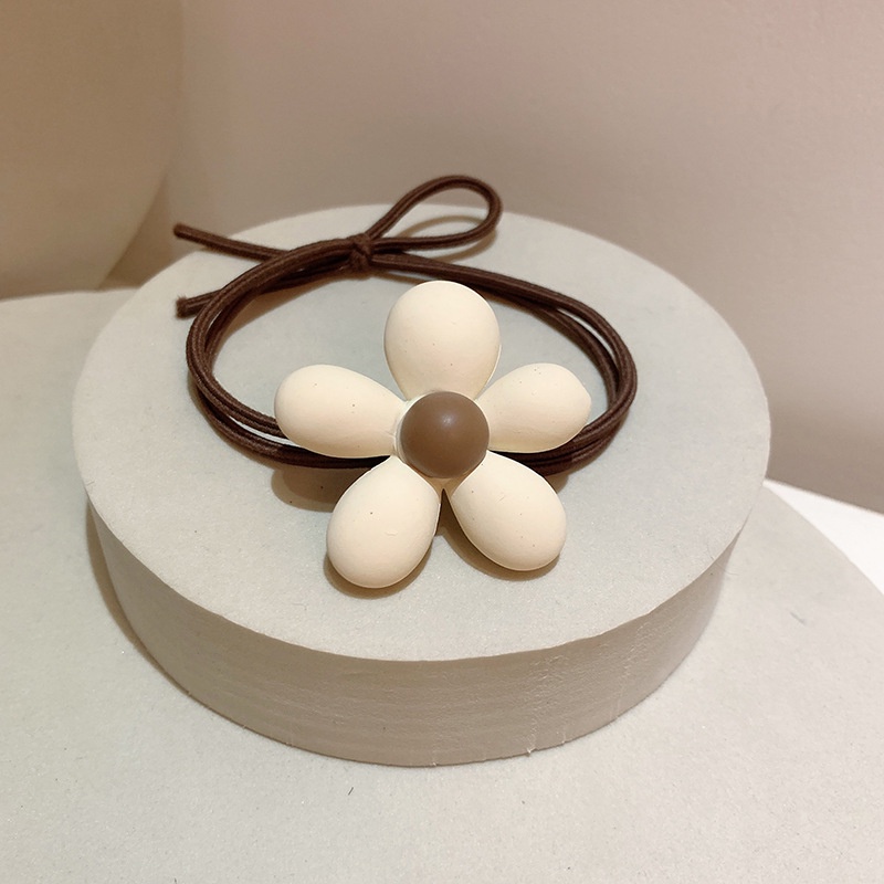 Cột tóc hoa 5 cánh NÂU BE hàn quốc dễ thương CT15