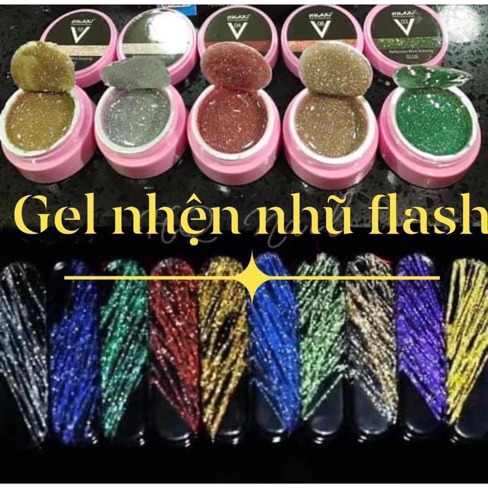 gel nhện nhũ flash huaxi siêu sáng đẹp chọn lẻ màu