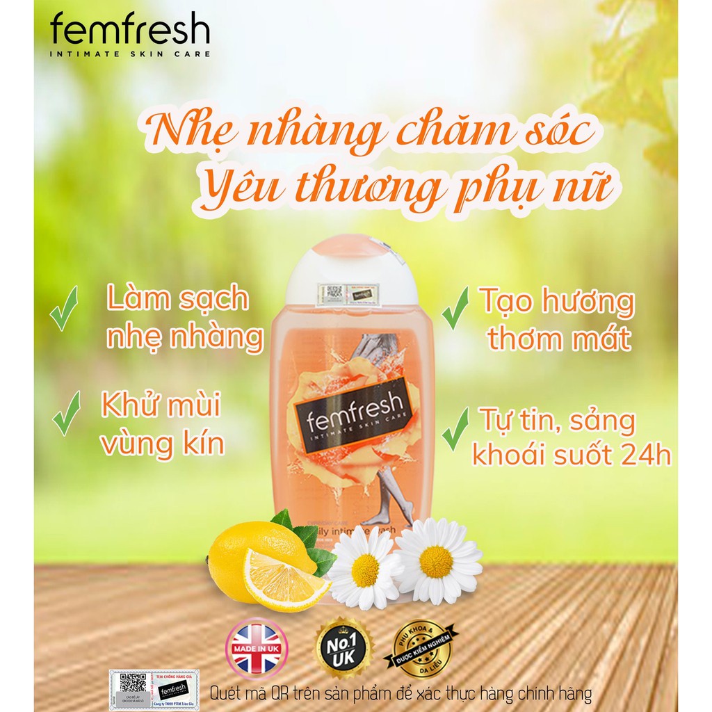 Dung dịch vệ sinh phụ nữ Femfresh Daily Intimate Wash 250ml - Hàng Nhập Khẩu UK