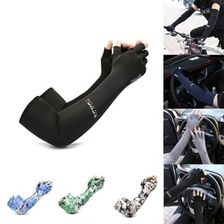 Găng Tay Chống Nắng Cao cấp Nam Nữ Dài SPORT Xỏ Hở Ngón Chống Tia UV Mùa Hè Có Vân Chống Trượt