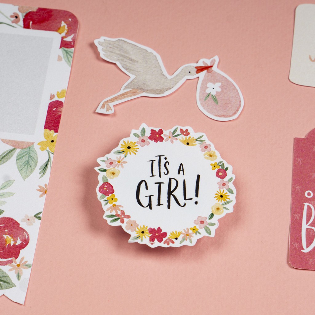 Set giấy làm scrapbook - Chủ đề Its A Girl (Collection Kit)