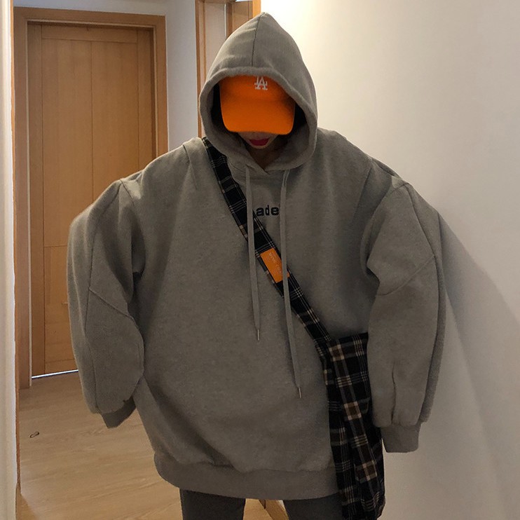 Áo khoác sweater Hoodie lót nhung màu xanh dạ quang cá tính trẻ trung cho học sinh | BigBuy360 - bigbuy360.vn