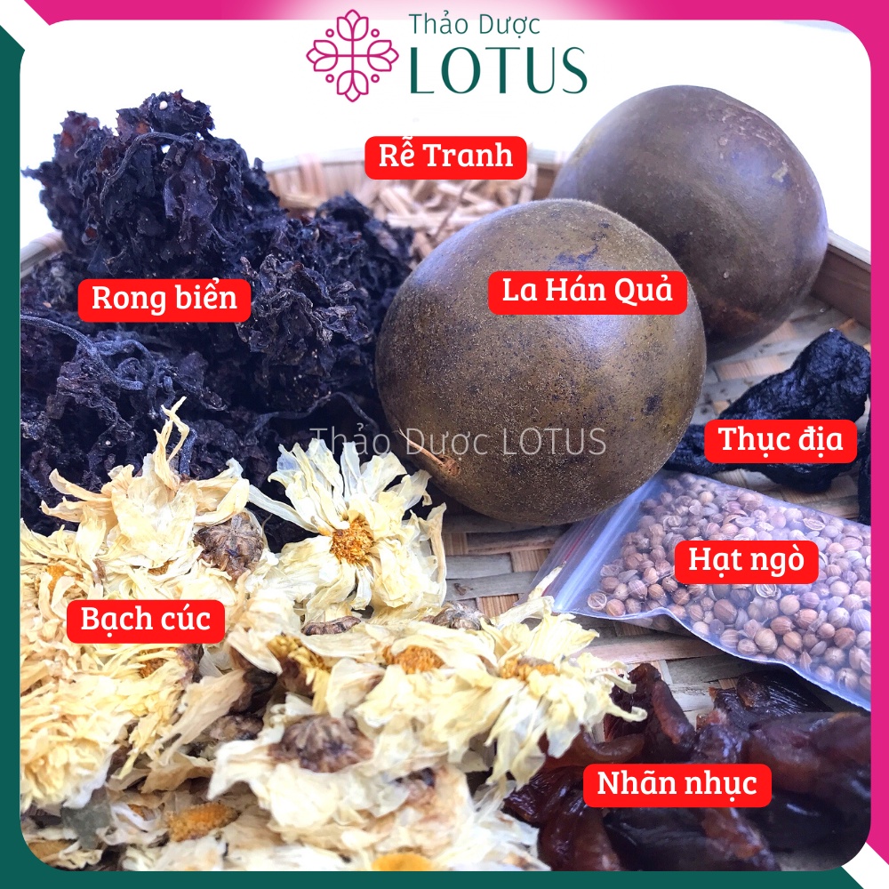 NƯỚC SÂM Rong Biển La Hán Quả nấu 10 lít nước giúp mát gan giải độc, giảm cân đẹp da - Thảo Dược LOTUS