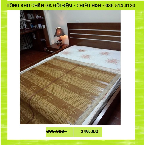 Chiếu trúc tăm vân gỗ hoa đế lụa