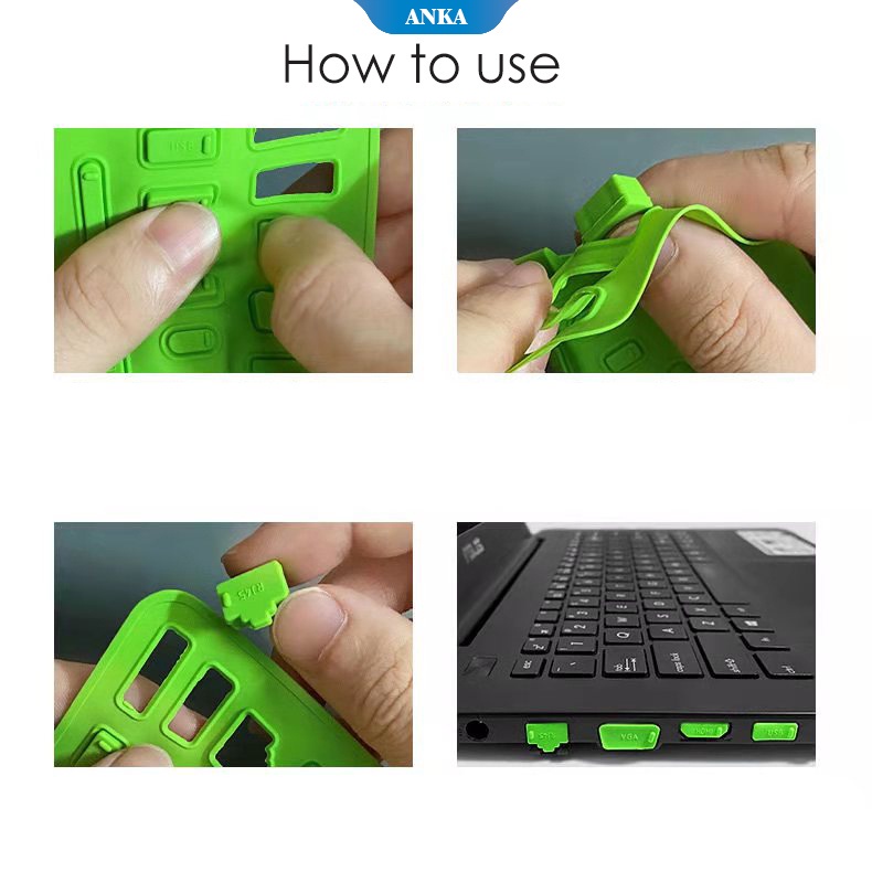 1 bộ 16 nút silicon chống bụi bảo vệ cổng USB 2.0/3.0 cho laptop máy tính bảng