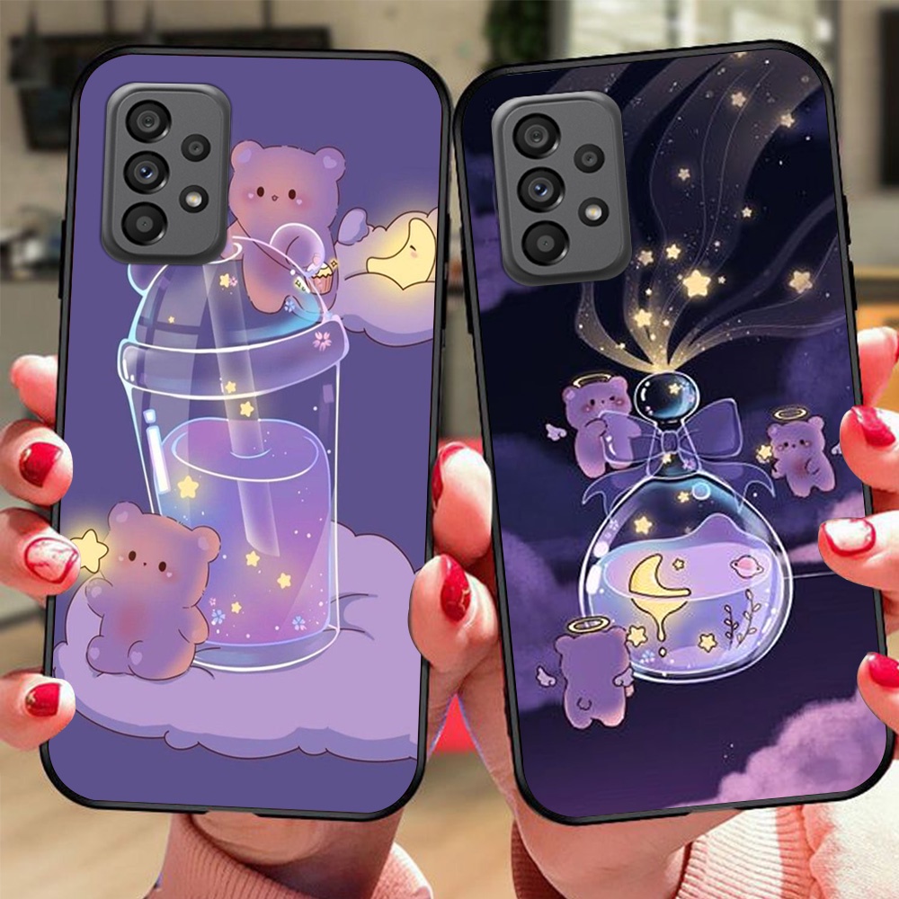 Ốp lưng điện thoại Samsung a33 5G / a53 5G / a73 5G / a13 4G / a23 4G bộ gấu tím may mắn