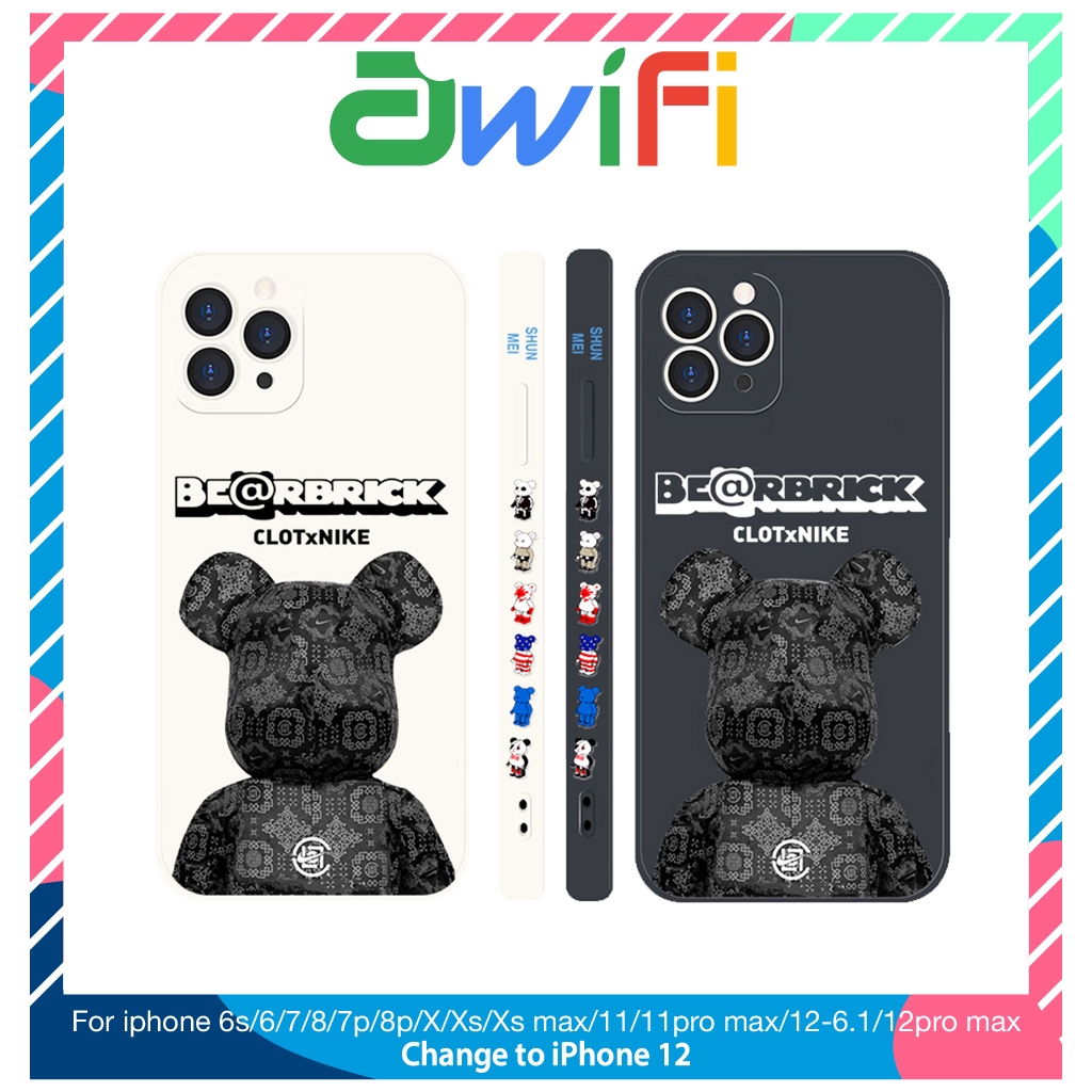 Ốp lưng iphone vuông cạnh hình bearbrick 6/6plus/6s/6splus/7/7plus/8/8plus/x/xr/xs/11/12/pro/max/plus/promax- Awifi F4-2