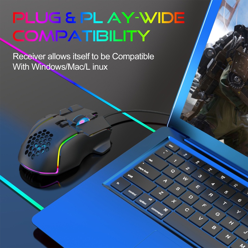 Chuột Quang Gaming btsg 13 MàU Với Dây CắM RGB Cho Laptop Notebook