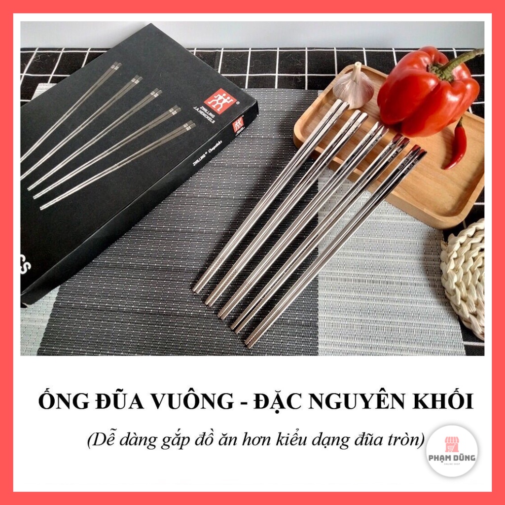 Bộ 5 đôi đũa inox 304 công nghệ Đức , combo 5 đôi đũa thép không rỉ