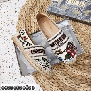 Giày slip on cd thổ cẩm đế cói fullbox