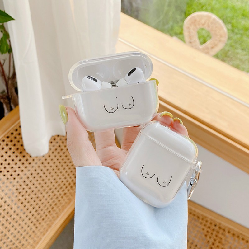 CLEAR BUTTERFLY Vỏ Đựng Bảo Vệ Hộp Sạc Tai Nghe Airpods 1 / 2 Hình Bướm Xinh Xắn