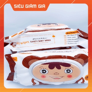 Khăn giấy lạnh con gấu 50 tờ, vải bi nho loại 1, hương liệu nhập khẩu không mùi an toàn cho bé