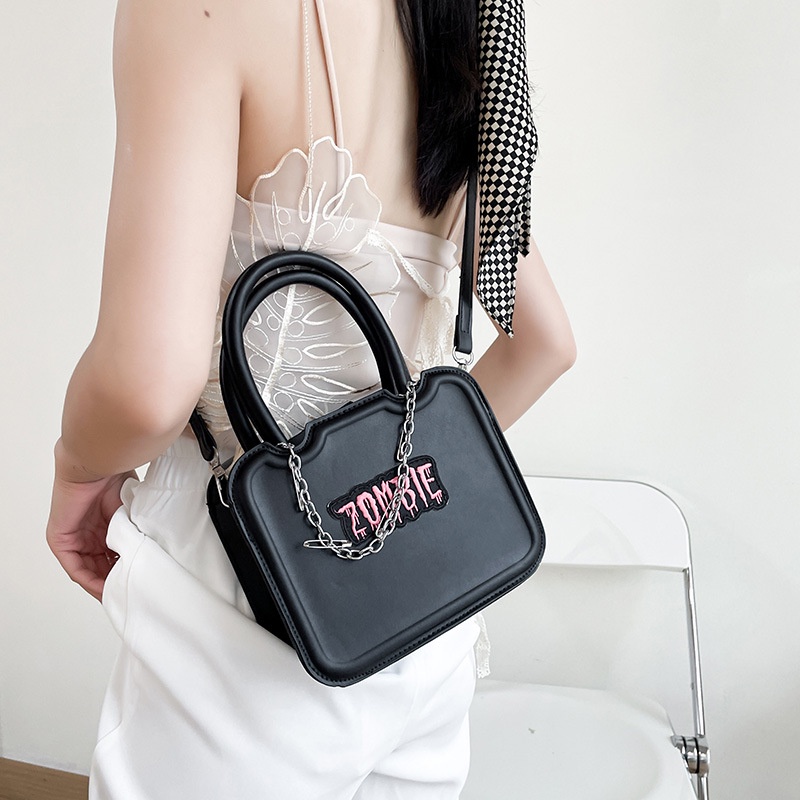 Túi Xách Da pu Phối Dây Xích Thời Trang Vintage Cao Cấp