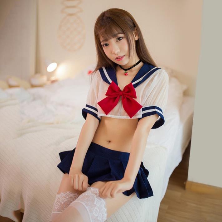 Bộ đồ ngủ cosplay thiếu nữ sinh Nhật Bản xuyên thấu sexy gợi cảm 40