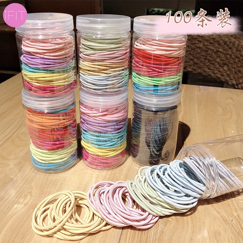Set 100 Dây Cột Tóc iFIT Co Giãn Nhiều Màu Sắc