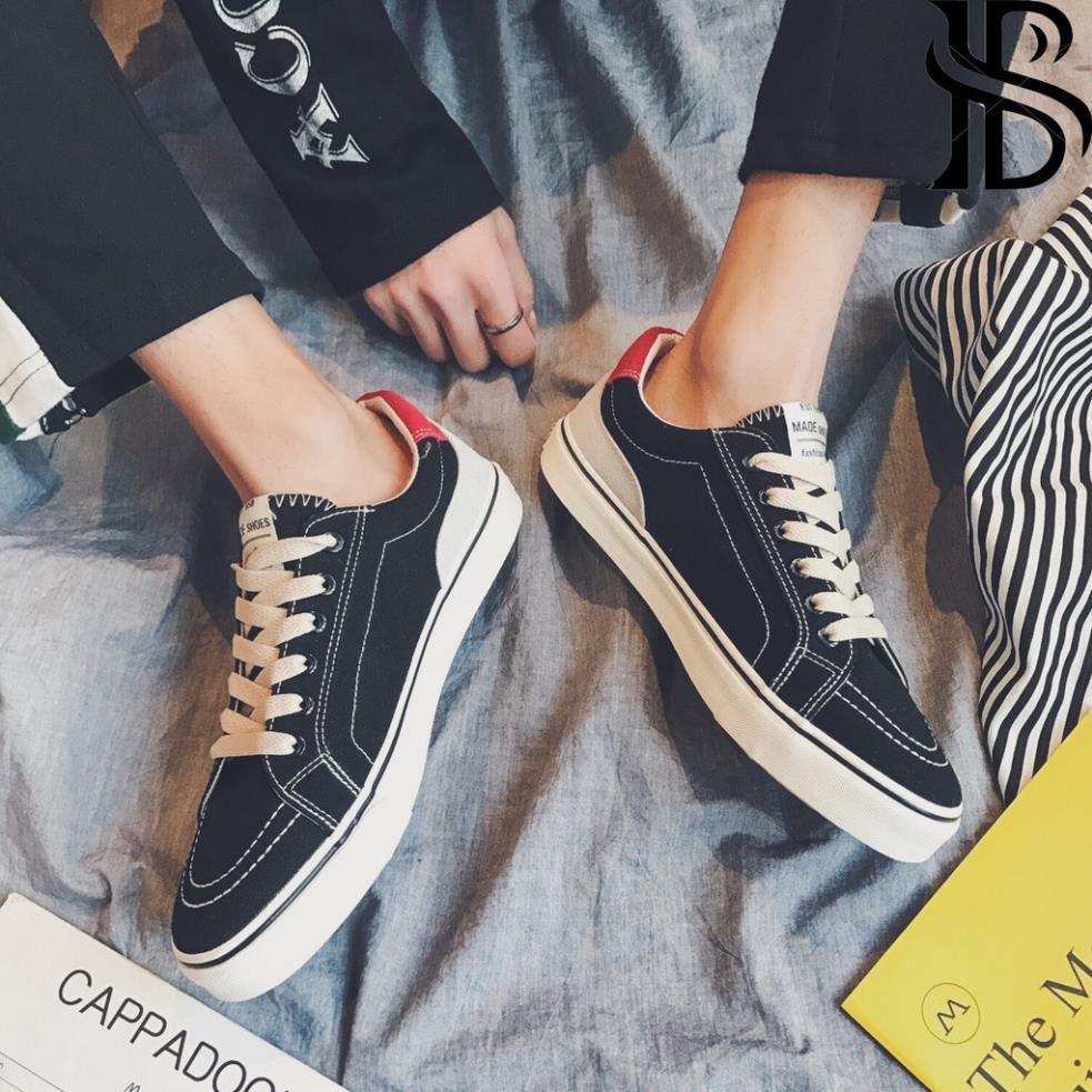 Giày Thể Thao Nam Vans Đen, Thân Vải Đế Cao Su Êm, Bền Đẹp, Hót Treand 2021 - BTS Shoes LOG