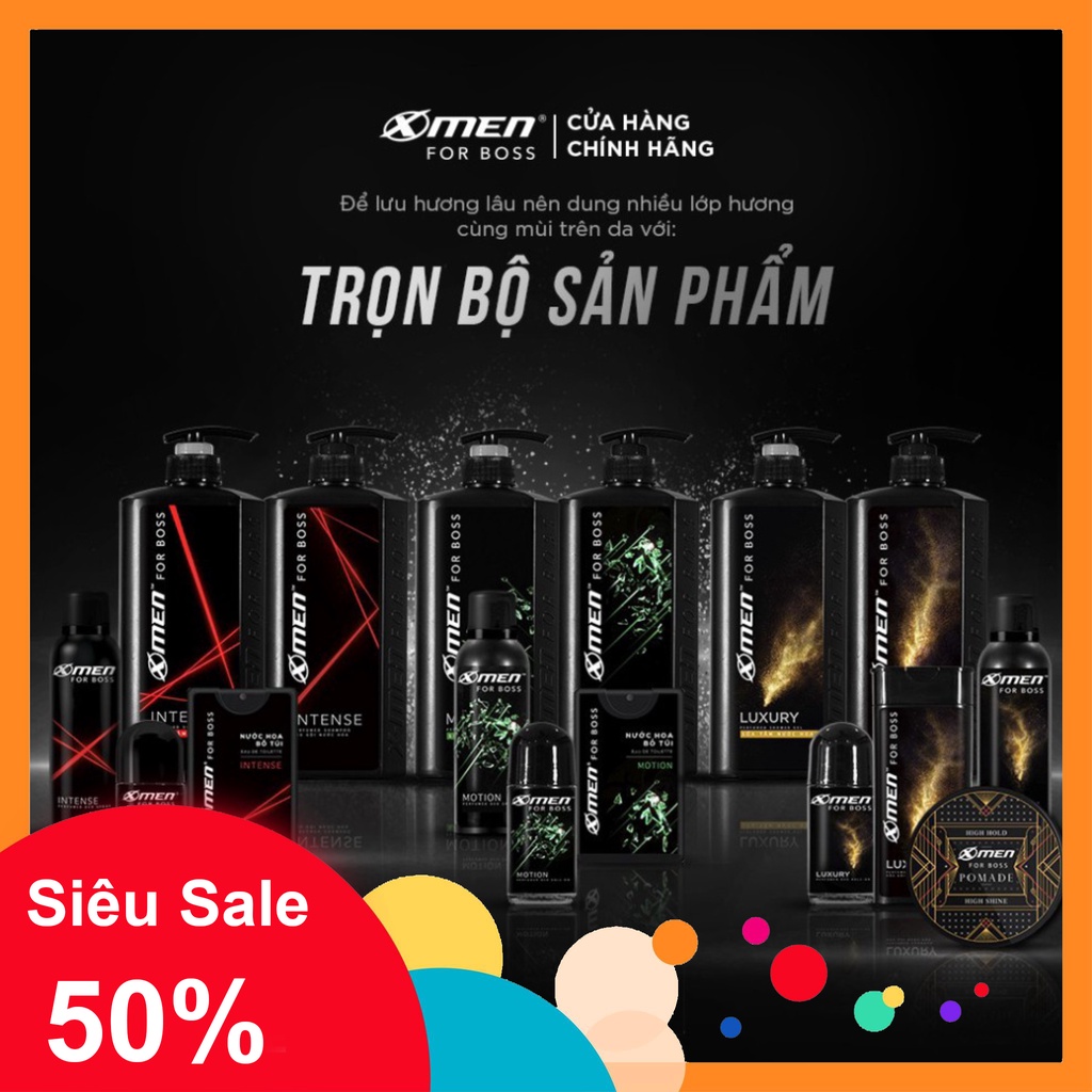 Wax tạo kiểu tóc X-Men for Boss Spiky 70g - Vuốt dựng cá tính và cho hiệu quả giữ nếp đến 8h - CHÍNH HÃNG TV