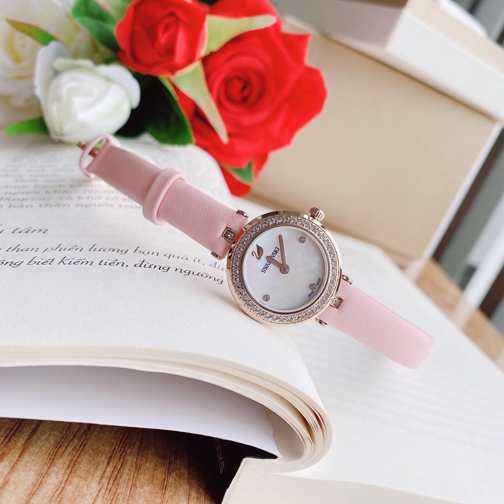 Đồng hồ nữ chính hãng Swarovski Aila Dressy Mini 5376648 - Máy Quartz pin - Kính cứng - Dây da hồng