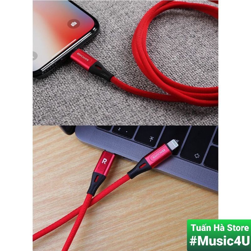 Củ sạc nhanh Samsung 25W dây cáp Ravpower USB Type C ra to Lightning RP-CB050 cho Iphone 11 12 13 Pro Max Tuấn Hà Store