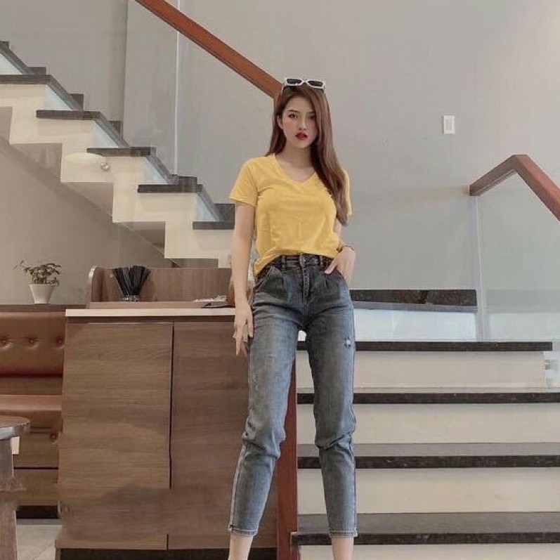 [ SALE 1 NGÀY DUY NHẤT ] Áo Thun Nữ Cộc Tay Cổ Tim Nhiều Màu Áo Phông Nữ CÓ QUÀ TẶNG KÈM | BigBuy360 - bigbuy360.vn