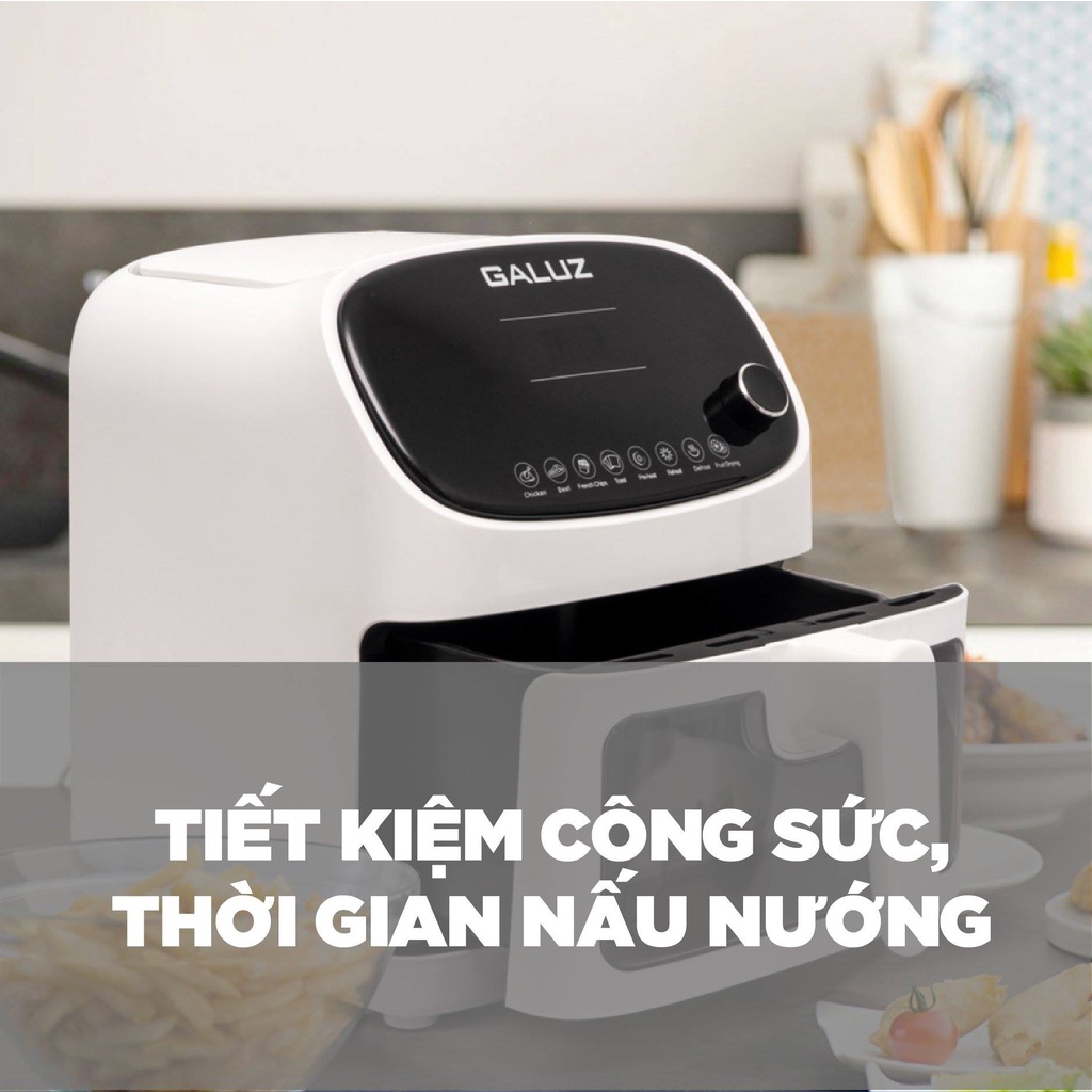 Nồi chiên không dầu GALUZ G65, tích hợp lò vi sóng, dung tích 5.5L, bảo hành 18 tháng