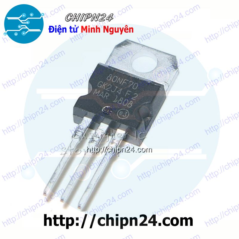 [1 CON] Mosfet 140NF55 TO-220 80A 55V Kênh N (P140NF55 STP140NF55)
