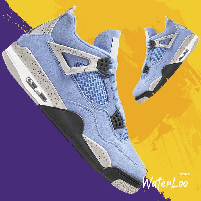 Giày Thể Thao Nam Giày Sneaker Nam Air Jordan 4 University Blue Xanh Dương Cổ Thấp Phù Hợp Cho Nam Và Nữ Waterloo Shop