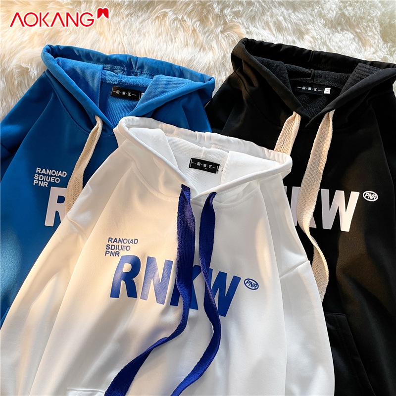 Áo hoodie AOKANG dáng rộng in chữ cá tính thời trang xuân thu cho nam