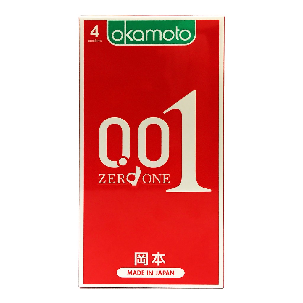 [ Tặng 1 Gói Gel Bôi Trơn Hydro ] Bao Cao su Okamoto 0.01 PU Siêu mỏng Truyền Nhiệt Nhanh Hộp 4 Cái