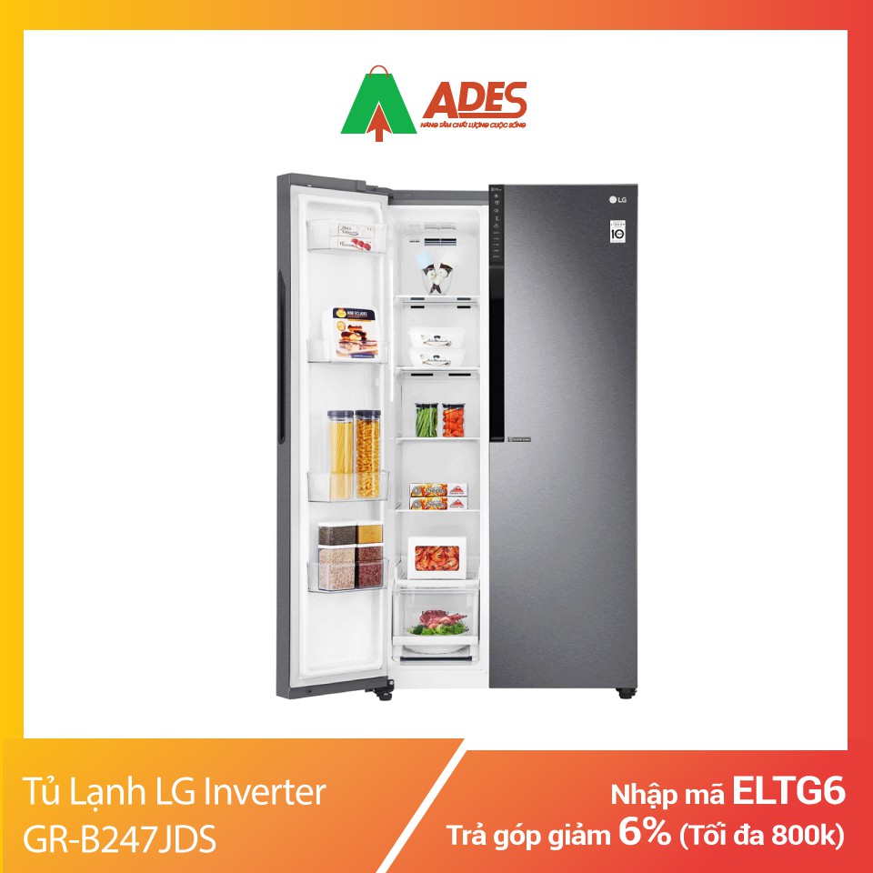 Tủ Lạnh LG Inverter GR-B247JDS | Chính Hãng, Giá Rẻ Deal Sốc Giảm 22%