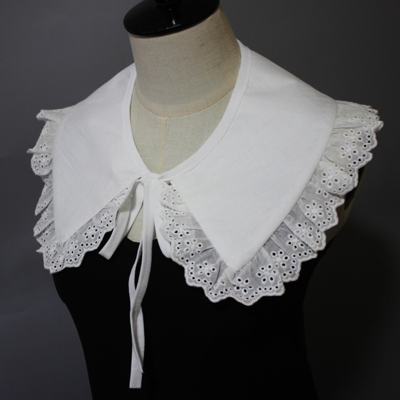 Khăn Choàng Cổ Phối Ren Thêu Hoa Phong Cách Lolita Vintage Dành Cho Nữ